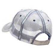 Tequila Shot Embroidered Frayed Mesh Cap