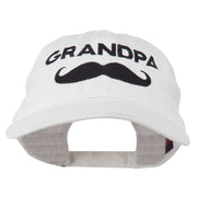 Grandpa Mustache Embroidered Washed Pigment Dyed Cap