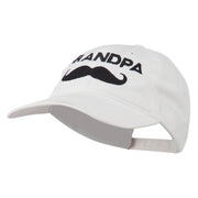 Grandpa Mustache Embroidered Washed Pigment Dyed Cap