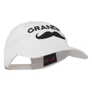 Grandpa Mustache Embroidered Washed Pigment Dyed Cap