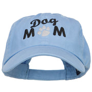 Dog Mom Words with Paw Embroidered Cotton Cap