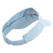 Realistic Snail Embroidered Washed Pigment Dyed Cotton Twill Visor - Lt-Blue OSFM