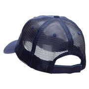 Tequila Shot Embroidered Frayed Mesh Cap