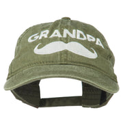 Grandpa Mustache Embroidered Washed Pigment Dyed Cap