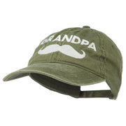 Grandpa Mustache Embroidered Washed Pigment Dyed Cap