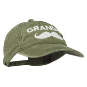 Grandpa Mustache Embroidered Washed Pigment Dyed Cap