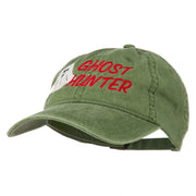 Halloween Ghost Hunter Embroidered Washed Dyed Cap