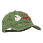 Halloween Ghost Hunter Embroidered Washed Dyed Cap