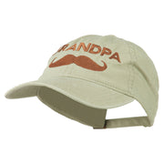 Grandpa Mustache Embroidered Washed Pigment Dyed Cap