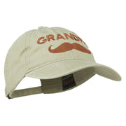 Grandpa Mustache Embroidered Washed Pigment Dyed Cap