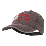 Halloween Ghost Hunter Embroidered Washed Dyed Cap