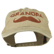 Grandpa Mustache Embroidered Washed Pigment Dyed Cap