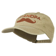 Grandpa Mustache Embroidered Washed Pigment Dyed Cap