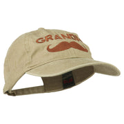 Grandpa Mustache Embroidered Washed Pigment Dyed Cap