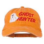 Halloween Ghost Hunter Embroidered Washed Dyed Cap