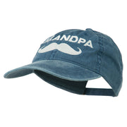 Grandpa Mustache Embroidered Washed Pigment Dyed Cap