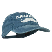 Grandpa Mustache Embroidered Washed Pigment Dyed Cap