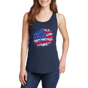 An American Sunflower Ladies Core Cotton Tank Top