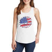 An American Sunflower Ladies Core Cotton Tank Top