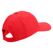 US Marine Corps Emblem Embroidered 6 Panel Unstructured Cotton Twill Cap Made in USA - Red OSFM
