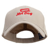 Hot Dog Icon Embroidered Low Profile Organic Cotton Cap - Khaki OSFM