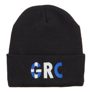 Greece GRC Flag Embroidered Long Beanie