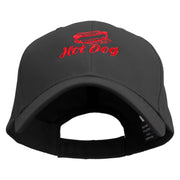 Hot Dog Icon Embroidered Low Profile Organic Cotton Cap - Black OSFM