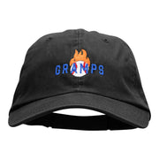 Gramps Flaming Baseball Embroidered Low Profile Dyed Cotton Twill Cap