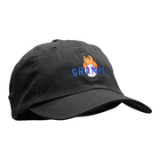 Gramps Flaming Baseball Embroidered Low Profile Dyed Cotton Twill Cap