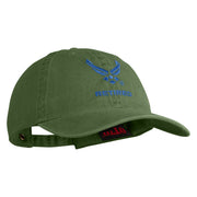 US Air Force Wing with Retired Embroidered Pigment Dyed Cap - Olive OSFM