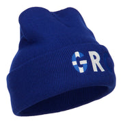 Greece GRC Flag Embroidered Long Beanie