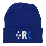 Greece GRC Flag Embroidered Long Beanie