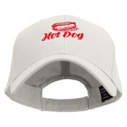 Hot Dog Icon Embroidered Low Profile Organic Cotton Cap - White OSFM