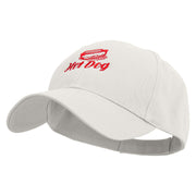 Hot Dog Icon Embroidered Low Profile Organic Cotton Cap - White OSFM