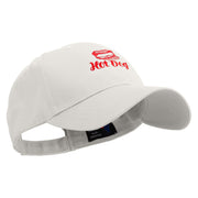 Hot Dog Icon Embroidered Low Profile Organic Cotton Cap - White OSFM