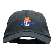 Gramps Flaming Baseball Embroidered Low Profile Dyed Cotton Twill Cap