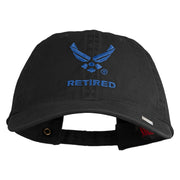 US Air Force Wing with Retired Embroidered Pigment Dyed Cap - Black OSFM
