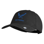 US Air Force Wing with Retired Embroidered Pigment Dyed Cap - Black OSFM