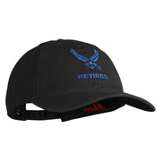 US Air Force Wing with Retired Embroidered Pigment Dyed Cap - Black OSFM