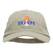 Gramps Flaming Baseball Embroidered Low Profile Dyed Cotton Twill Cap