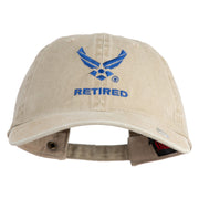 US Air Force Wing with Retired Embroidered Pigment Dyed Cap - Khaki OSFM