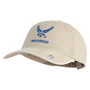 US Air Force Wing with Retired Embroidered Pigment Dyed Cap - Khaki OSFM
