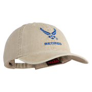 US Air Force Wing with Retired Embroidered Pigment Dyed Cap - Khaki OSFM