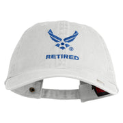 US Air Force Wing with Retired Embroidered Pigment Dyed Cap - White OSFM