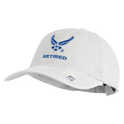 US Air Force Wing with Retired Embroidered Pigment Dyed Cap - White OSFM