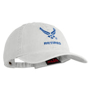 US Air Force Wing with Retired Embroidered Pigment Dyed Cap - White OSFM