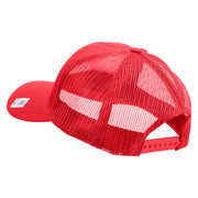 US Marine Corps Emblem Embroidered 6 Panel Structured Cotton Twill Mesh Cap Made in USA - Red OSFM