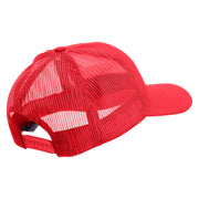 US Marine Corps Emblem Embroidered 6 Panel Structured Cotton Twill Mesh Cap Made in USA - Red OSFM