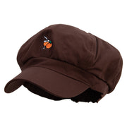 Florida Orange Juice Embroidered Cotton Elastic Newsboy Cap - Brown OSFM