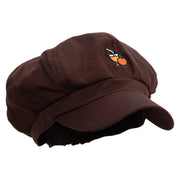 Florida Orange Juice Embroidered Cotton Elastic Newsboy Cap - Brown OSFM